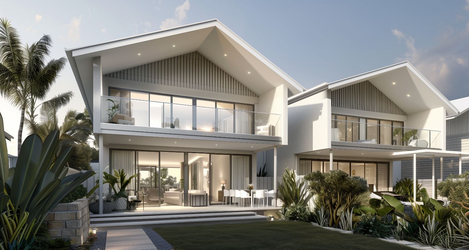 Modern coastal duplex with minimalist facade in NSW, boutique project by Future Developers Australia